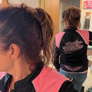 Harley Davidson special edition breast cancer jacket.